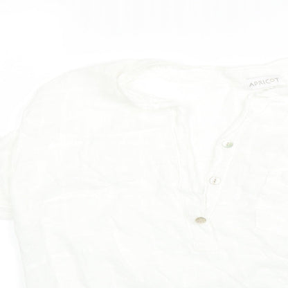 Close-up detail of Apricot women’s white basic t-shirt, size UK 10