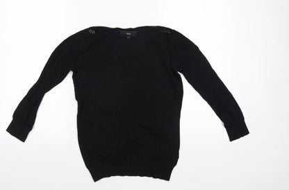 Front view of Next women’s black jumper, size UK 36