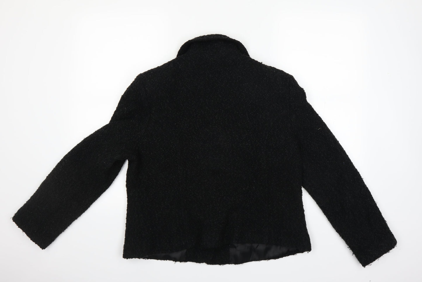 Preworn Womens Black   Overcoat Coat Size 16