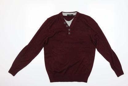 Additional front view of George men’s purple jumper, size S