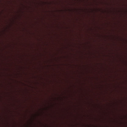 Brand and care label for George men’s purple jumper, size S