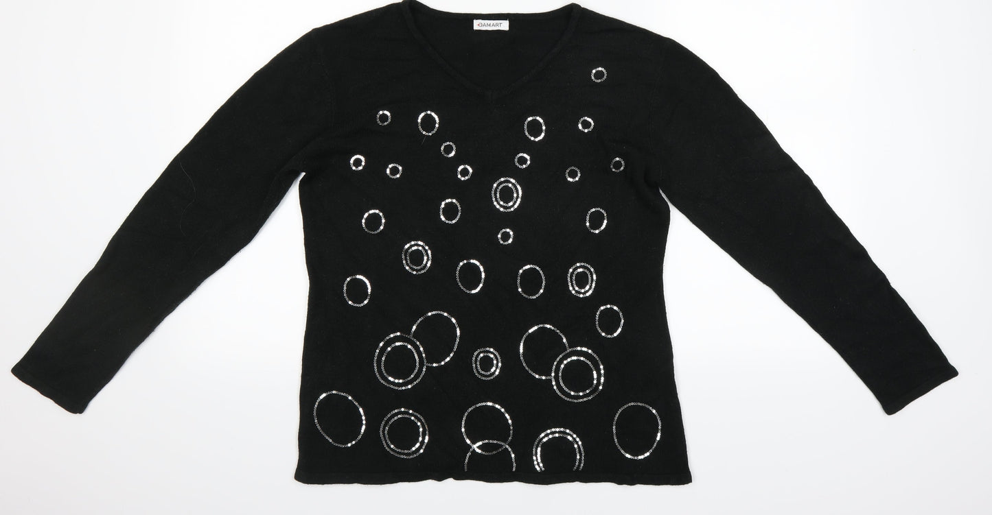 Damart Womens Black   Pullover Jumper Size 10