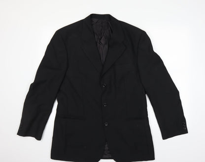 Front view of andrew houston men’s black jacket blazer, size 40