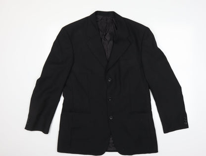 Back view of andrew houston men’s black jacket blazer, size 40