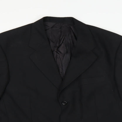 Close-up detail of andrew houston men’s black jacket blazer, size 40