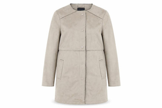 Front view of New Look women’s brown overcoat coat, size UK 12