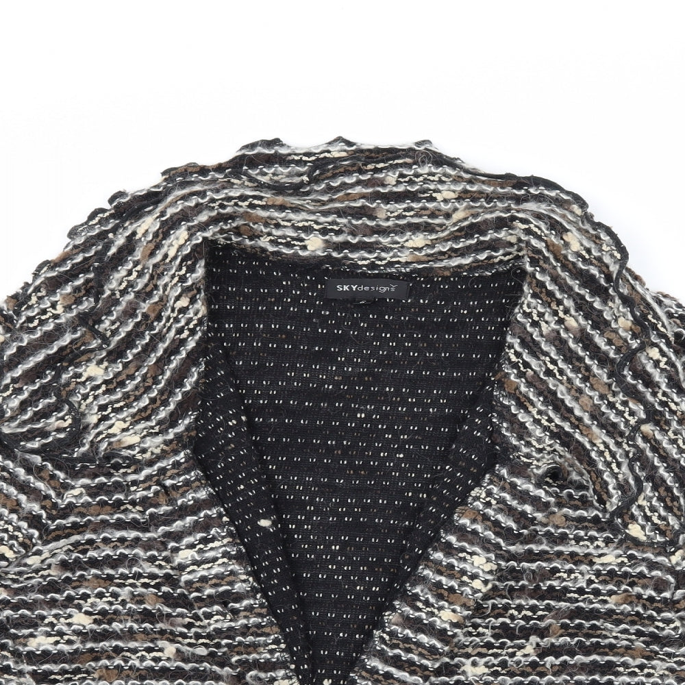 Sky Designs Womens Black Striped  Jacket Blazer Size M