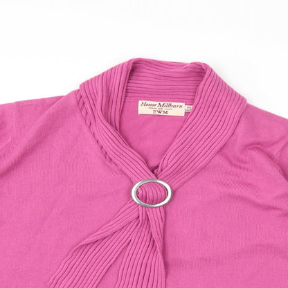 Close-up detail of EWM women’s purple jumper, size M