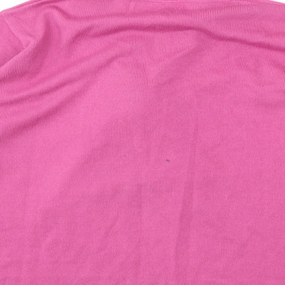 Brand and care label for EWM women’s purple jumper, size M