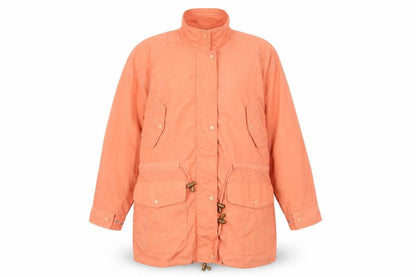 Front view of nouveau women’s orange overcoat coat, size UK 10