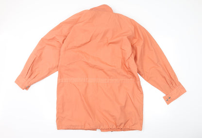 Back view of nouveau women’s orange overcoat coat, size UK 10