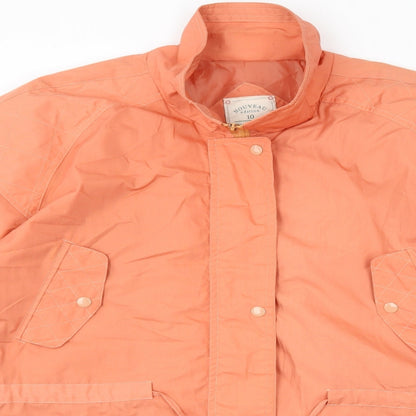 Close-up detail of nouveau women’s orange overcoat coat, size UK 10