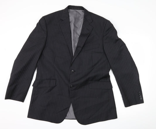 Marks and Spencer Mens Grey Striped  Jacket Suit Jacket Size 42