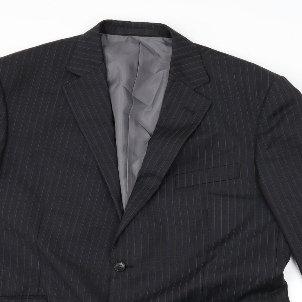 Marks and Spencer Mens Grey Striped  Jacket Suit Jacket Size 42