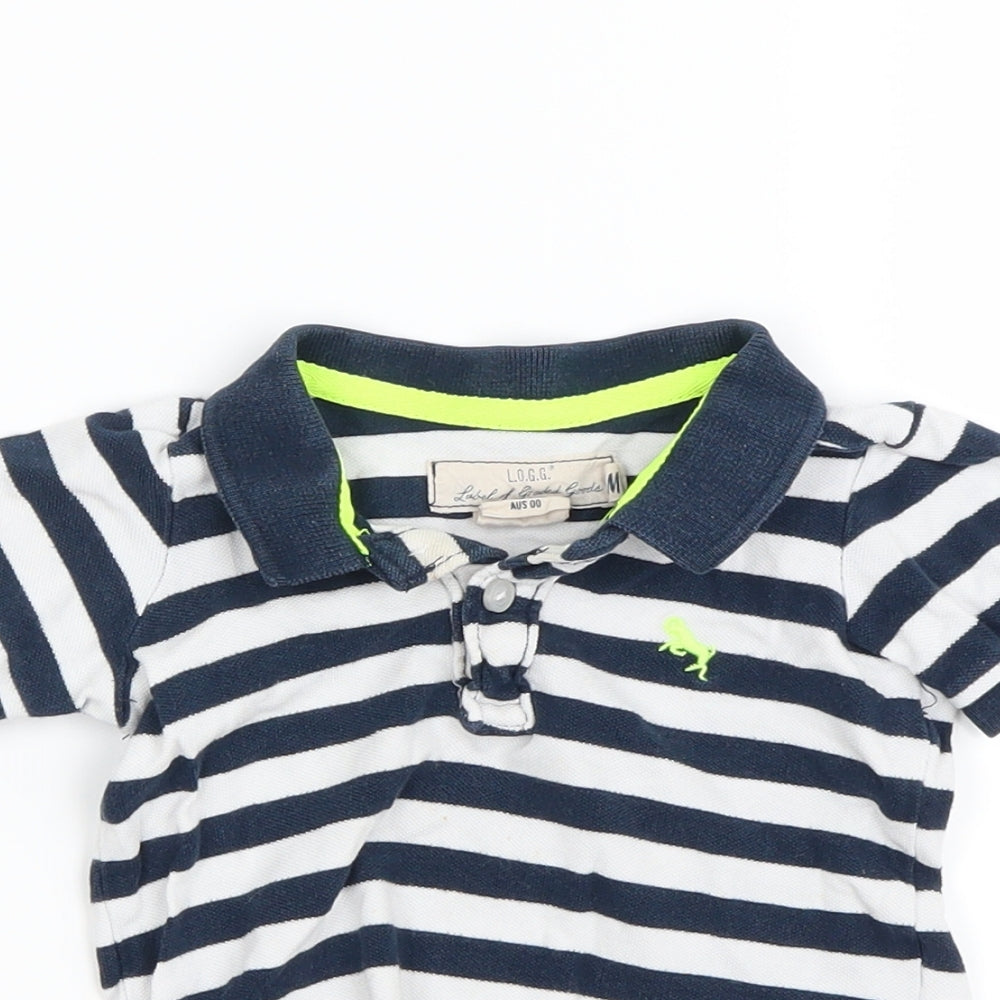H&M   Blue Striped  Pullover Polo Size 3-6 Months