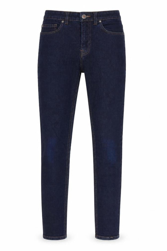 Front view of Next women’s blue skinny jeans, size UK 28, in, 25-inch leg