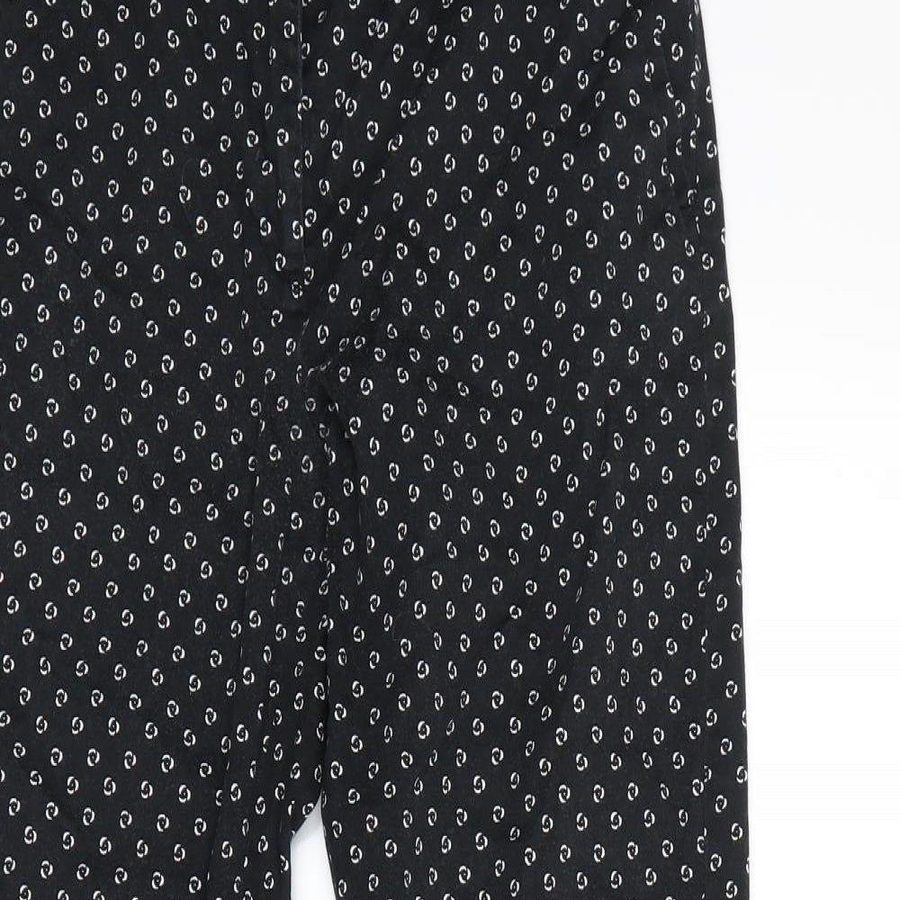H&M  Womens Black Polka Dot  Dress Pants Trousers Size 6 L25 in