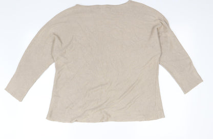 Back view of Basic women’s beige jumper, size M