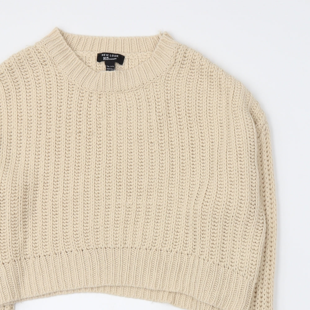 New Look Girls Beige  Knit Pullover Jumper Size 14-15 Years