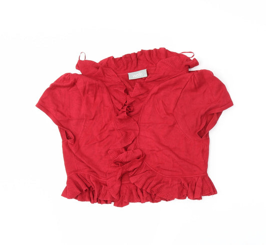 Wallis Womens Red  Knit Cardigan Jumper Size M