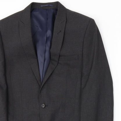 Close-up detail of Next men’s grey jacket suit jacket, size M