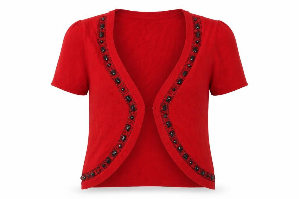 Bonmarché Womens Red Knit Cardigan Jumper Size M