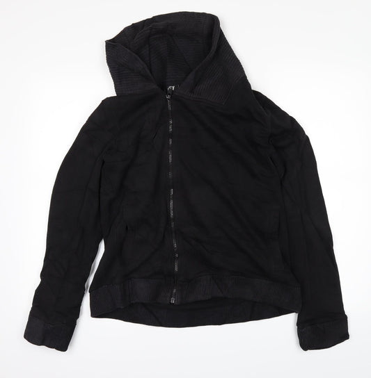 H&M Womens Black   Full Zip Jumper Size M