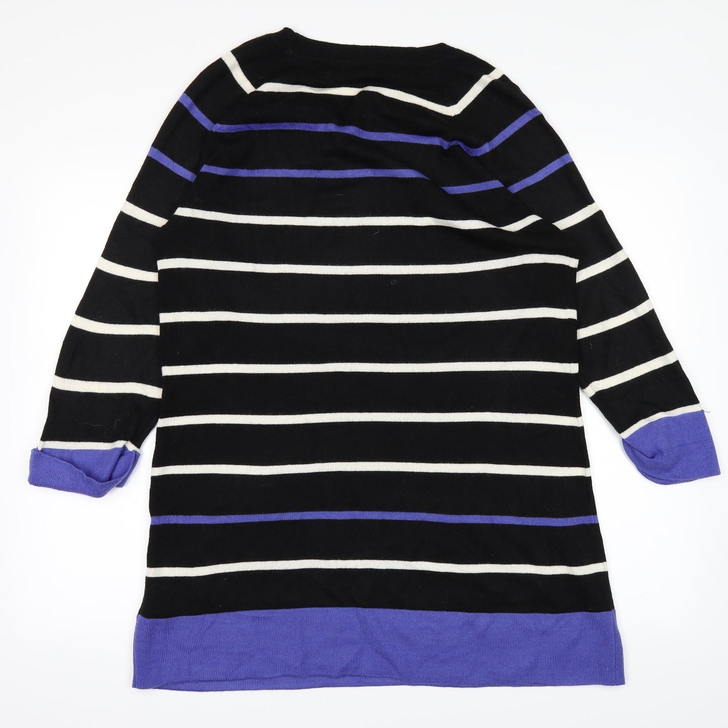 F&F Womens Black Striped  Pullover Jumper Size 14