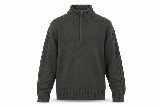 Front view of Avenue men’s green jumper, size M