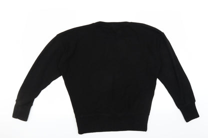 Back view of Boohoo women’s black jumper, size M