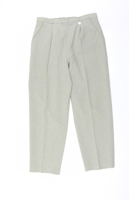 Additional front view of Classics women’s green trousers, size UK 14, 26-inch leg