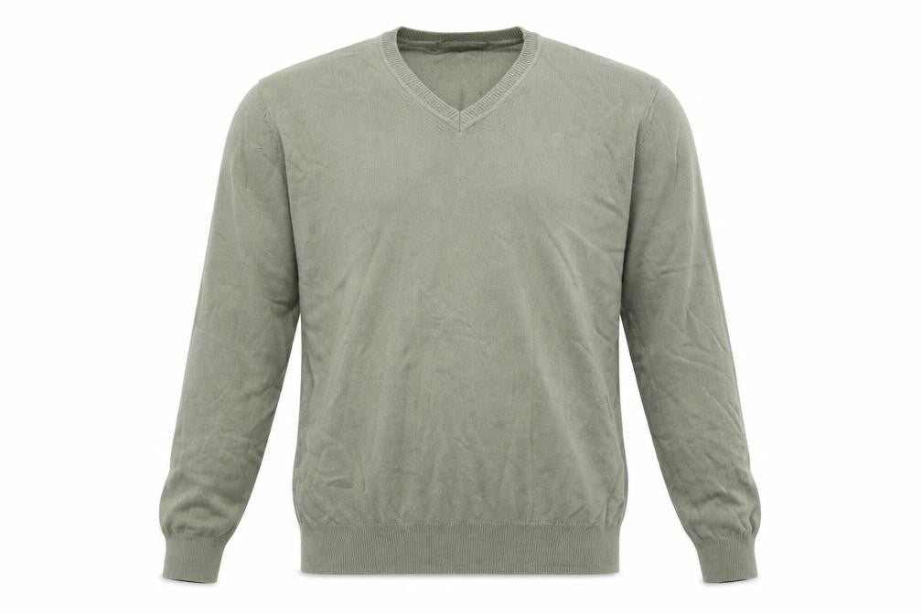 Front view of Zara men’s green jumper, size L