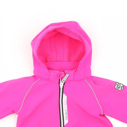 Close-up detail of playtech girls’ pink jacket, size 2, years