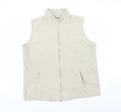 Front view of EWM women’s beige full zip jumper, size XL