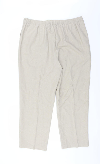 Back view of Bonmarché women’s beige trousers, size UK 18, 26-inch leg