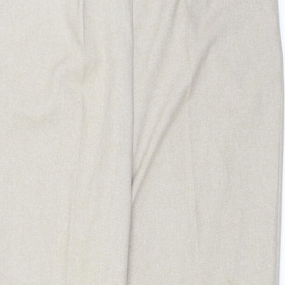 Close-up detail of Bonmarché women’s beige trousers, size UK 18, 26-inch leg