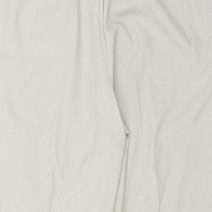 Brand and care label for Bonmarché women’s beige trousers, size UK 18, 26-inch leg