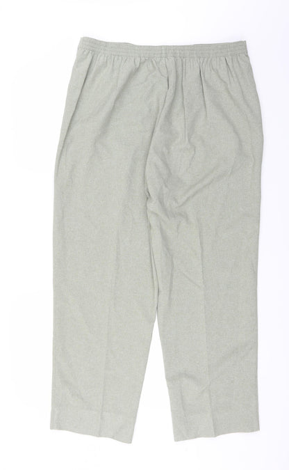 Back view of Classics women’s green trousers, size UK 20, 28-inch leg