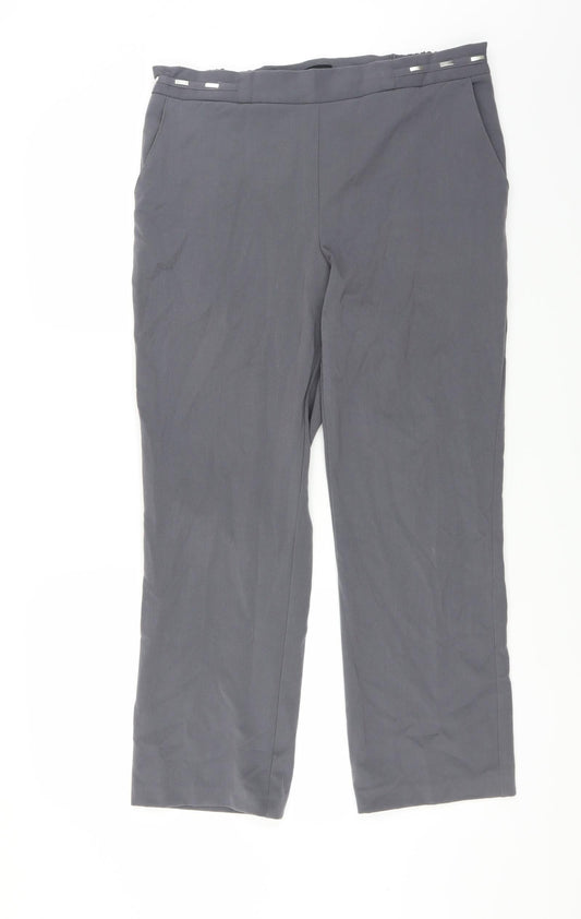 Anna Rose Womens Grey   Trousers  Size 14 L26 in