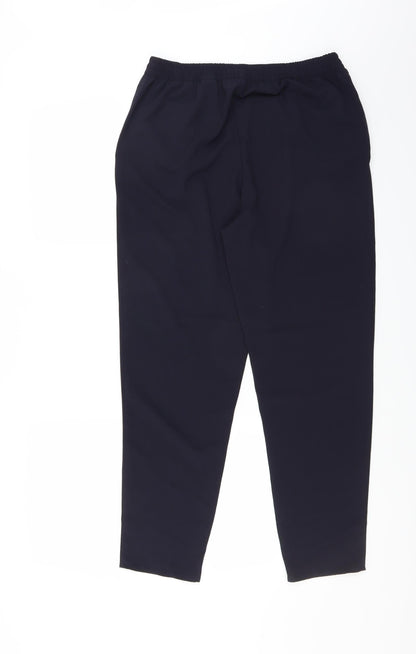 Back view of Divided by H&M women’s blue trousers, size UK 12, 27-inch leg