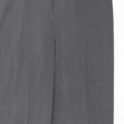 Close-up detail of Bassini women’s grey trousers, size UK 16, 29-inch leg