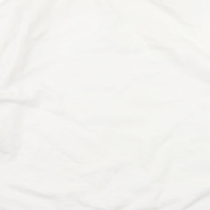 Brand and care label for H&M women’s white jersey pullover sweatshirt, size M, - you matter