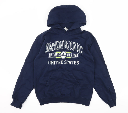 Gildan Mens Blue  Jersey Pullover Hoodie Size S  - Washington