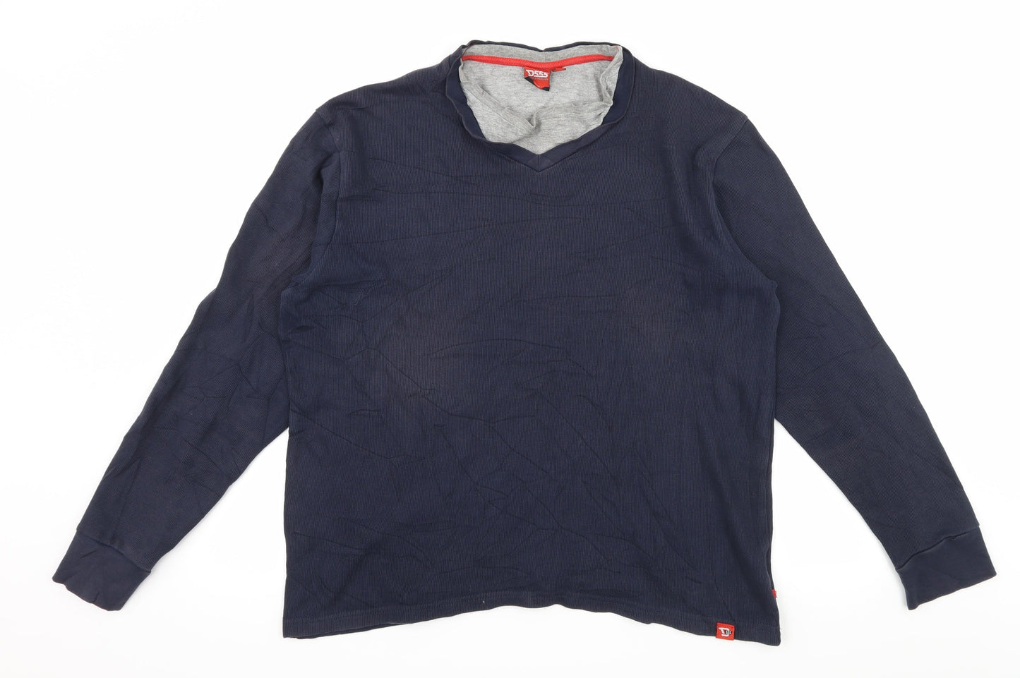 D555 Mens Blue  Jersey Pullover Sweatshirt Size M