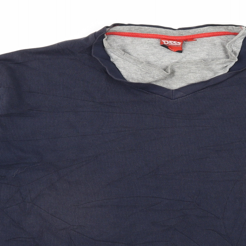 D555 Mens Blue  Jersey Pullover Sweatshirt Size M