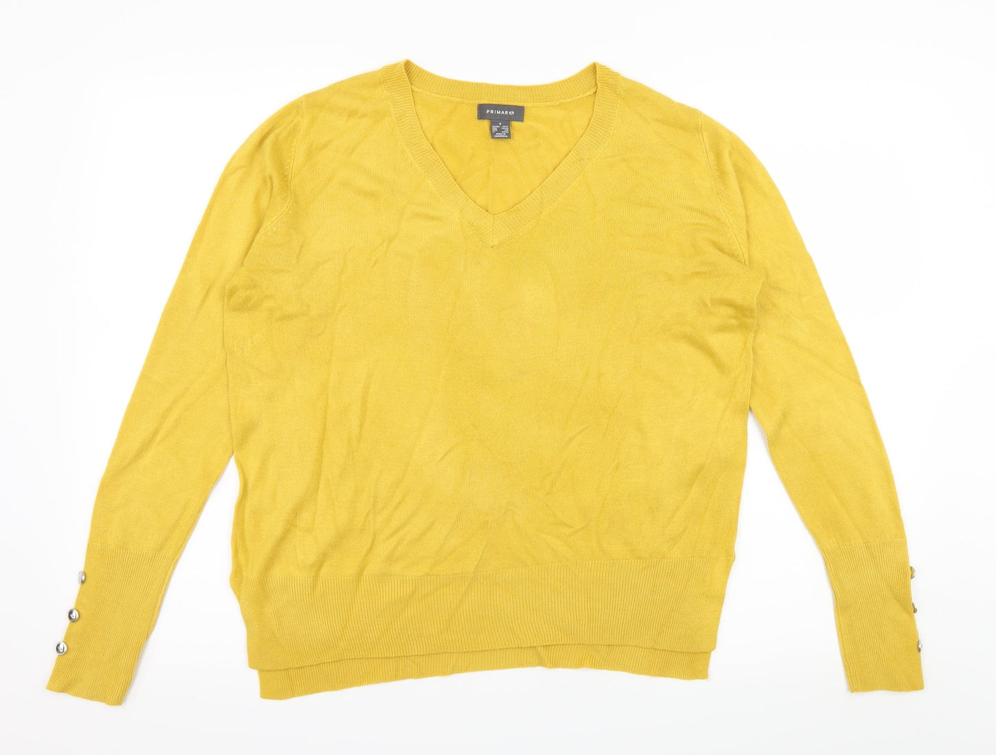 Primark Womens Yellow  Knit Pullover Jumper Size 10