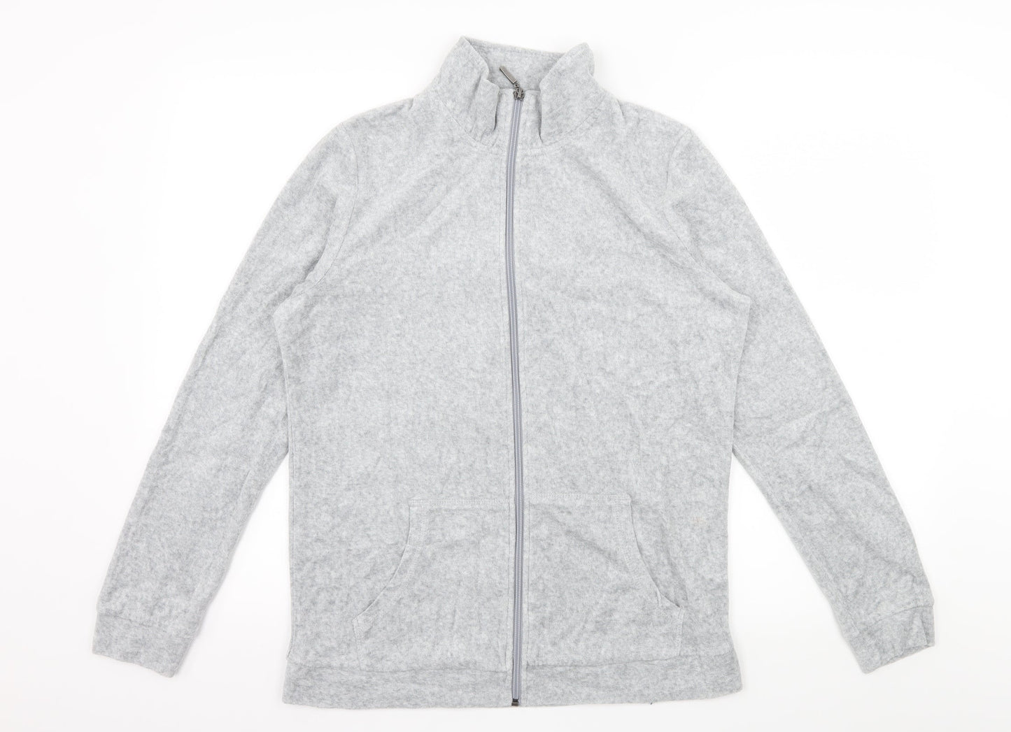 Avenue Womens Grey  Jersey Full Zip Sweatshirt Size 12