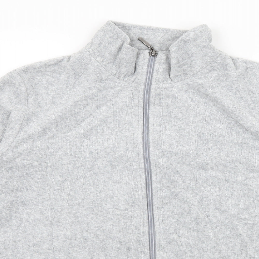 Avenue Womens Grey  Jersey Full Zip Sweatshirt Size 12