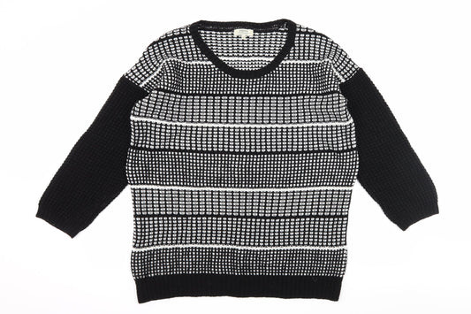 Papaya Womens Black Check Knit Pullover Jumper Size 10