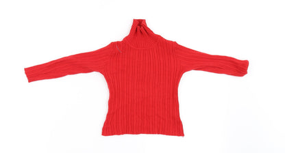 Front view of Nutmeg girls’ red jumper, size 2-3, years
